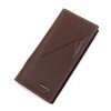 Medium length men's wallet, solid color PU leather letter wallet 