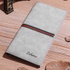 Thin wallet, long men's wallet, student leisure splicing, soft surface multi card slot card, foreskin clip 