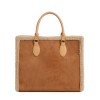 Autumn and Winter New Plush Bag Large Capacity Contrast Matte Shoulder Bag Versatile Tote Bun Mother's Bag 