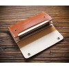 Men's long wallet, genuine leather buckle leather clip, top layer cowhide wallet, men's and women's handbags 