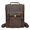 Men's Leather Backpack retro flip backpack Crazy Horse Leather multifunctional Single Shoulder Messenger Bag multipurpose handbag 