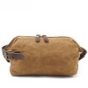 Men's Hand Grab Bag Oil Wax Canvas Wash Bag Vintage Handheld Headband Layer Cowhide Wrist Bag 