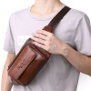 Men's multifunctional waist bag leather messenger waist bag Korean version tide men's chest bag head leather mobile phone waist bag certificate bag 