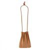 Sweet pleated shoulder bag, simple and pleated mini phone bag, stylish and casual soft leather crossbody small bag 