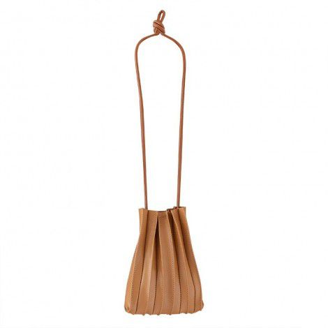 Sweet pleated shoulder bag, simple and pleated mini phone bag, stylish and casual soft leather crossbody small bag 