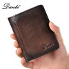 Men's wallet genuine leather RFID multifunctional driver's license integrated short style men's wallet with brushed leather 