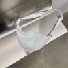 Women's Vintage One Shoulder Crossbody Waist Chest Bag Spring Simple PU Large Capacity Horn Bag for Women 