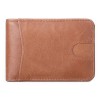 RFID Men's Genuine Leather Wallet US Dollar Clip Thin Cowhide Zero Wallet 
