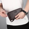 Zipper long wallet, casual trendy men's handbag, mobile phone zero wallet, small handbag 