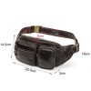 Leisure and trendy top layer cowhide fashionable men's waist bag, sports men's and women's mobile phone waist bag 