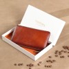 Men's wallet, men's mobile phone bag, youth minimalist zipper, colored top layer, cowhide wallet 