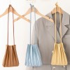 Sweet pleated shoulder bag, simple and pleated mini phone bag, stylish and casual soft leather crossbody small bag 