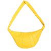 Women's Vintage One Shoulder Crossbody Waist Chest Bag Spring Simple PU Large Capacity Horn Bag for Women 