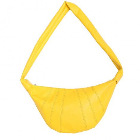 Women's Vintage One Shoulder Crossbody Waist Chest Bag Spring Simple PU Large Capacity Horn Bag for Women 