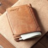 Men's bag, men's wallet, top layer, cowhide vertical organ, widened short wallet wallet, wallet clip 