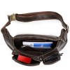 Leisure and trendy top layer cowhide fashionable men's waist bag, sports men's and women's mobile phone waist bag 