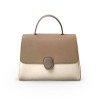 Fashionable and minimalist leather solid color handbag with large capacity, color blocking, cute shoulder bag, crossbody bag 