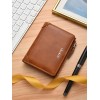 Men's wallet short trendy brand zipper men's wallet driver's license card bag vertical leather wallet 