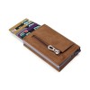 Wallet Credit Card Box Multi functional Metal Card Bag Men's Business Money Clip PU Card Clip 7-word Zipper 