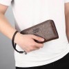 Zipper long wallet, casual trendy men's handbag, mobile phone zero wallet, small handbag 
