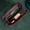 New Trendy Men's Handbag Crazy Horse Cowhide Phone Bag Multi functional Large Capacity Wallet Outdoor Leather Handbag 