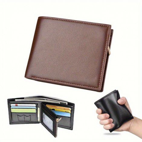 Wallet short men's thickened men's wallet with zipper multi card position men's wallet walletmen Men Men's fashion 