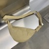 Women's Vintage One Shoulder Crossbody Waist Chest Bag Spring Simple PU Large Capacity Horn Bag for Women 