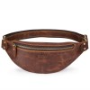 Retro Crazy Horse Cowhide Men's Waist Bag, European and American Trend Genuine Leather Men's Bag 