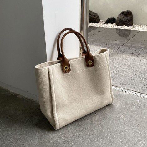 Minimalist Canvas Handheld Women's Bag Autumn/Winter Trendy Fashion Women's Bag Tote One Shoulder Trendy Chain 