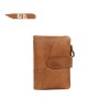 Head layer cowhide RFID men's foldable wallet short, multifunctional, and multi card leather wallet 