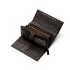 Genuine leather long wallet, neutral, large capacity, multiple card slots, top layer cowhide, men's three fold long wallet 