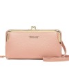 Candy colored fashionable large capacity mobile phone bag, women's lock buckle, women's wallet bag, square PU leather change handbag, hand-held small bag 