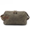 Men's Hand Grab Bag Oil Wax Canvas Wash Bag Vintage Handheld Headband Layer Cowhide Wrist Bag 