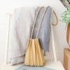 Sweet pleated shoulder bag, simple and pleated mini phone bag, stylish and casual soft leather crossbody small bag 