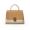 Fashionable and minimalist leather solid color handbag with large capacity, color blocking, cute shoulder bag, crossbody bag 