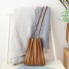 Sweet pleated shoulder bag, simple and pleated mini phone bag, stylish and casual soft leather crossbody small bag 