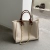 Minimalist Canvas Handheld Women's Bag Autumn/Winter Trendy Fashion Women's Bag Tote One Shoulder Trendy Chain 