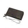 Men's Wallet Feather Double Zipper Indentation Phone Bag with Large Capacity Multi Card Position Handheld Bag 