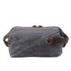 Men's Hand Grab Bag Oil Wax Canvas Wash Bag Vintage Handheld Headband Layer Cowhide Wrist Bag 