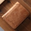 Men's bag, men's wallet, top layer, cowhide vertical organ, widened short wallet wallet, wallet clip 