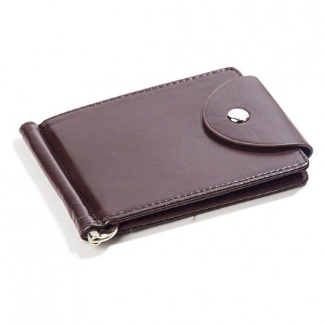 Leather wallet, short and fashionable men's wallet, buckle, beautiful money wallet, identification wallet 