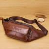 Men's multifunctional waist bag leather messenger waist bag Korean version tide men's chest bag head leather mobile phone waist bag certificate bag 