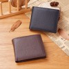 Men's wallet, cowhide short top layer zipper wallet, new leather wallet, change 