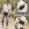 Leisure and trendy top layer cowhide fashionable men's waist bag, sports men's and women's mobile phone waist bag 