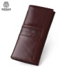 Head layer cowhide RFID anti-theft brush wallet for men's long genuine leather retro women's vertical wallet 