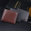 Men's Wallet Litchi Pattern Solid PU Wallet Casual Change Clip 