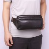 Men's genuine leather waist bag, chest bag, top layer, cowhide multifunctional mobile phone waist bag, 8-inch flat crossbody bag 