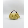 Minimalist wooden handle pleated cloud carrying handbag for women's crossbody mini bag 