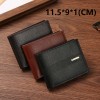New Men's Wallet Short Wallet Men's Youth Business and Leisure Horizontal Leather Wallet Fashionable Large Capacity Soft Leather Wallet 