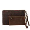 Men's leather handbag retro top layer cowhide envelope bag clip bag mobile phone bag genuine leather handbag 